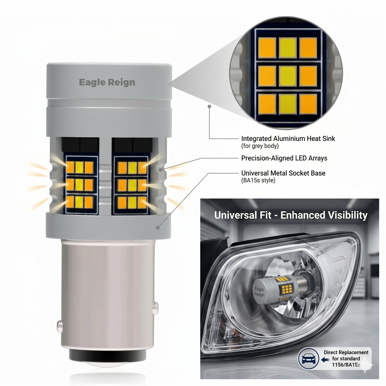Eagle Reign High-Performance LED Turn Signal Light Bulbs | Bright, Fast, Long-Lasting