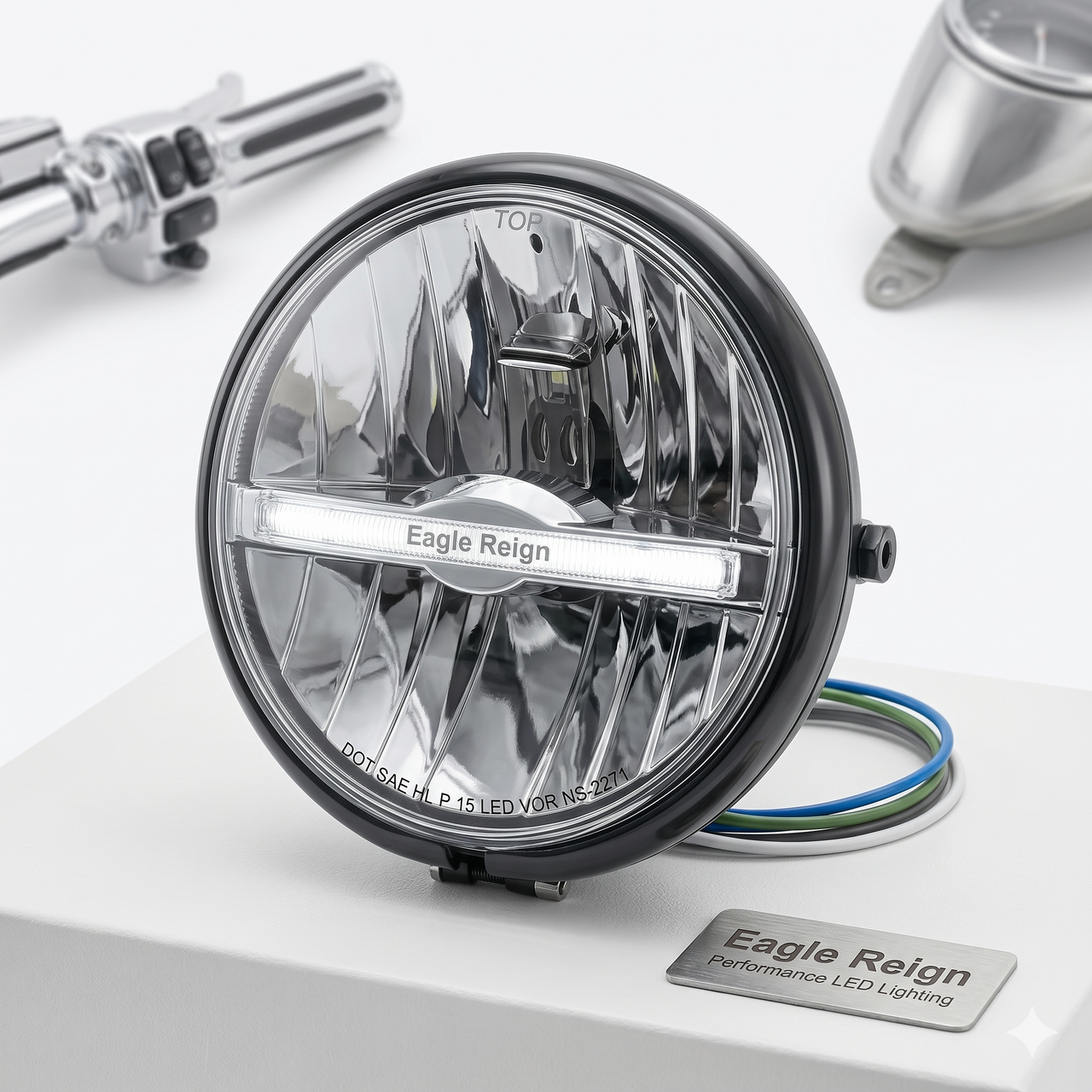 Eagle Reign LED Motorcycle Headlight | High-Intensity, Street & Off-Road