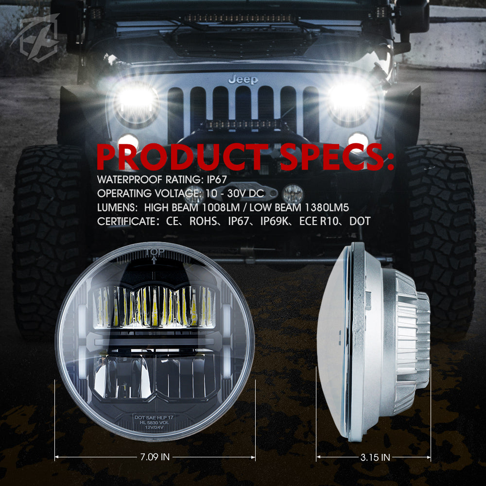 LED Headlights With DRL Specs