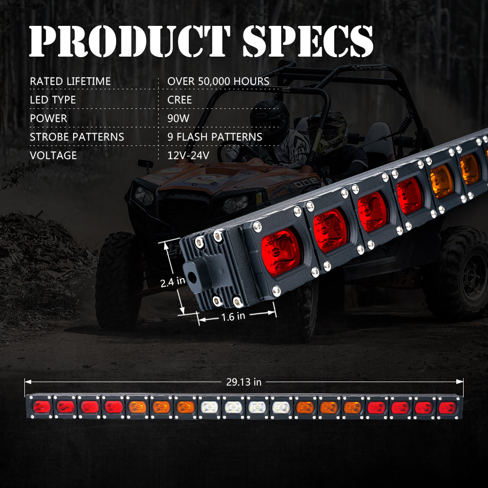 Rear Chase Strobe Light Bar specs